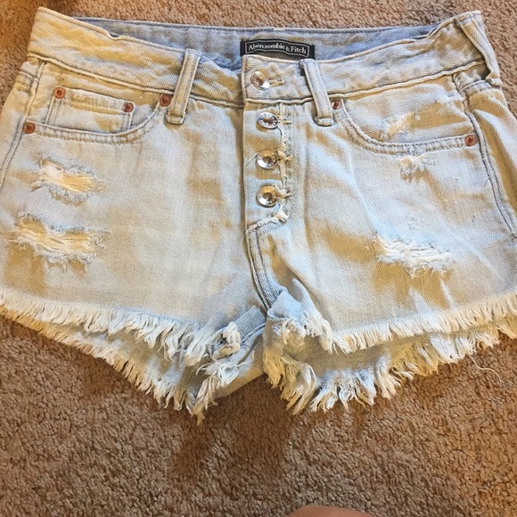 Abercrombie button fly distressed shorts - Picture 1 of 3